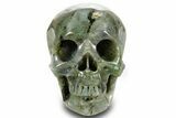 Realistic, Shimmering Labradorite Skull - Madagascar #378607-1